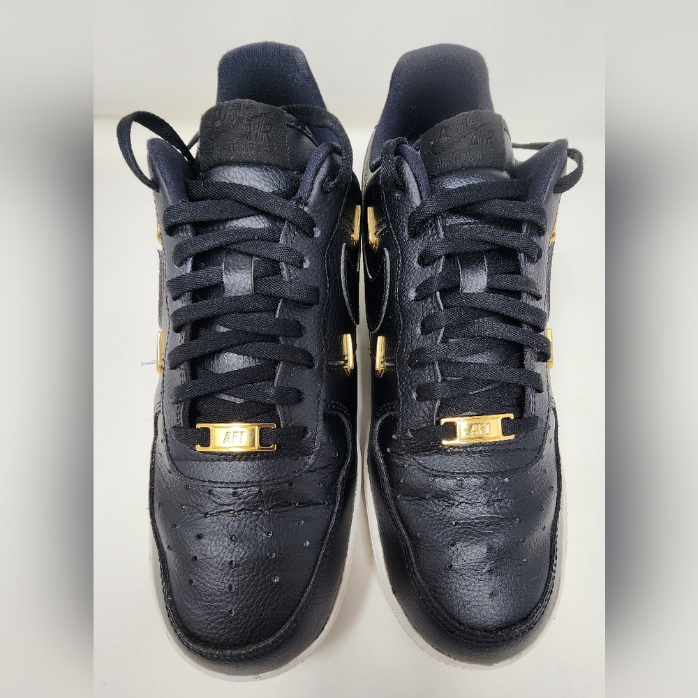Nike Air Force 1 LX Sisterhood Black Leather Gold Metallic Womens Size 10 2020 - Picture 8 of 14